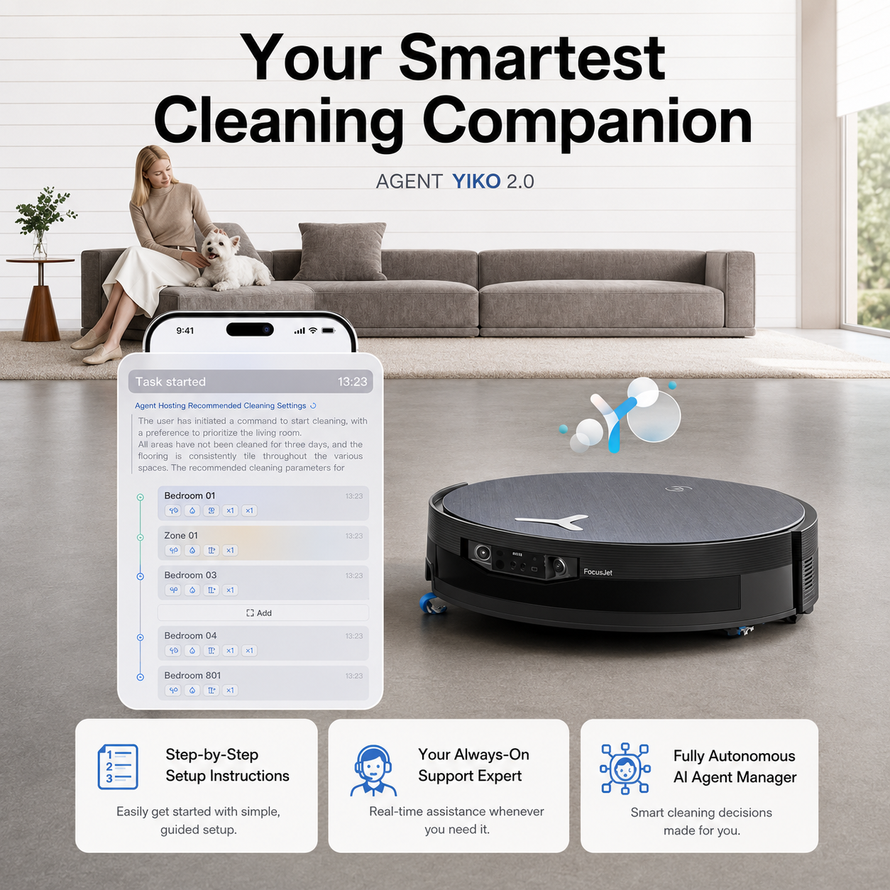 Ecovacs Deebot X12 PRO Omni Robot Vacuum, Focusjet Pre-Spray Roller Mop | 22000Pa BLAST Suction